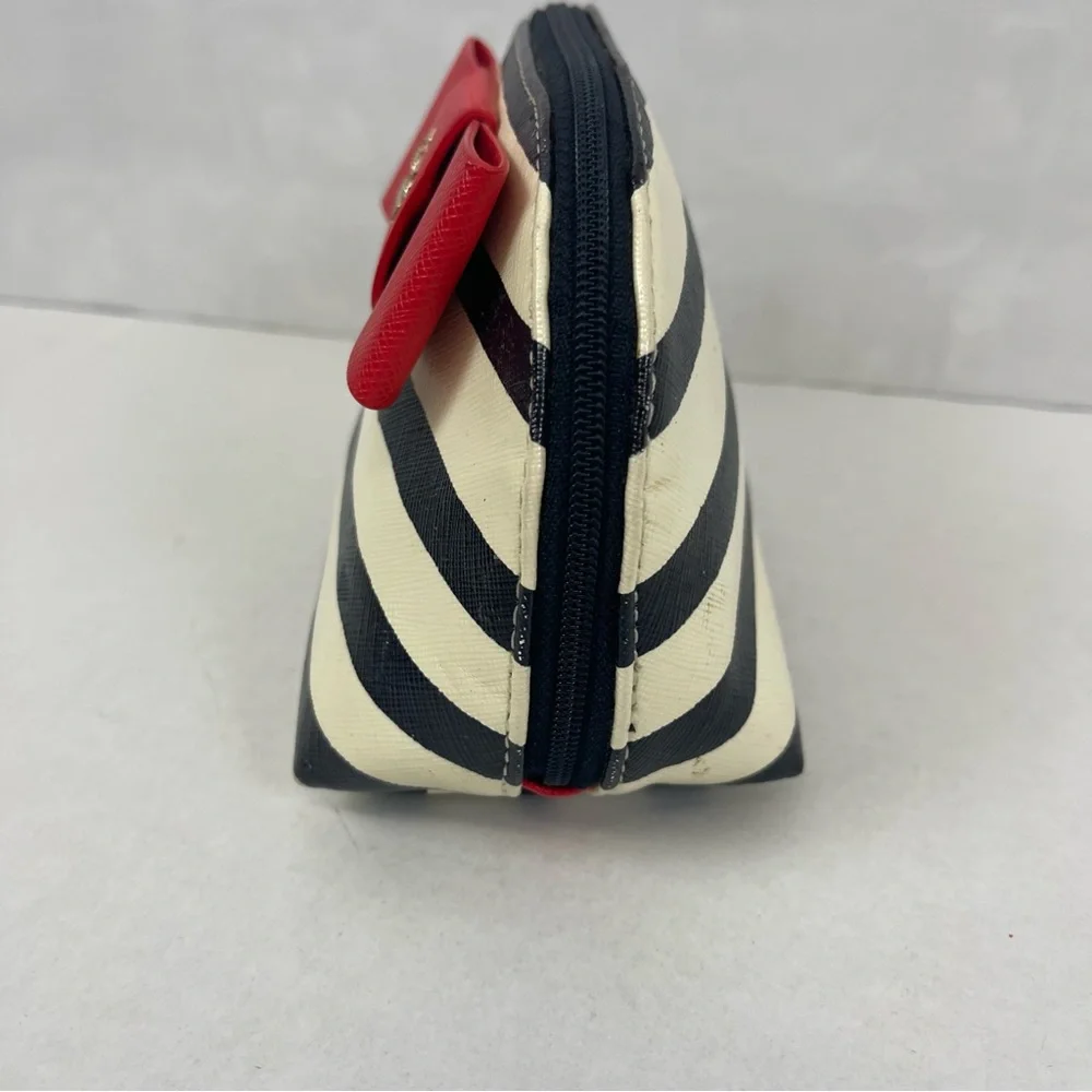 Kate Spade New York Navy Stripe Cosmetic Case with Red‎ Bow